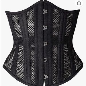 SHAPERX Mesh Corset Waistrainer Size:XL Color:Black
